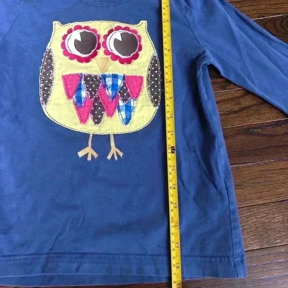 Mini Boden Girls 9-10Y Blue Long-Sleeved Owl Applique Tee - Picture 8 of 10